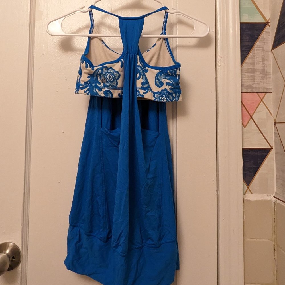 Blue Lululemon Athletica Tank Top with built in sports bra